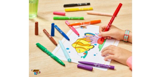 BIC KIDS Visacolor XL ecolutions felt-tip pen, box of 48
