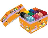 Kleurstiften BicKids visacolor ecolutions XL ass schoolbox à 144 stuks