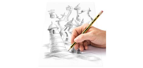 Noris pencil with eraser, hexagonal