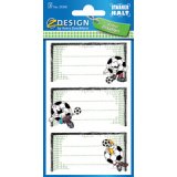 Etiquette ZDesign 76 x 40 mm pour livres 'football' - Pochette de 6