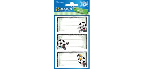 Etiquette ZDesign 76 x 40 mm pour livres 'football' - Pochette de 6