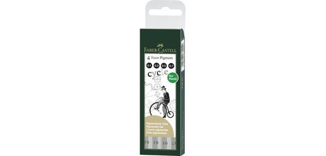 FABER-CASTELL ECCO PIGMENT Felt-Tip Pen, set of 4, black