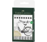 FABER-CASTELL Stylo-feutre ECCO PIGMENT, étui de 8, noir