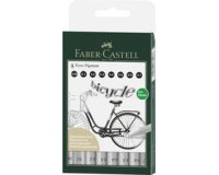 FABER-CASTELL Stylo-feutre ECCO PIGMENT, étui de 8, noir