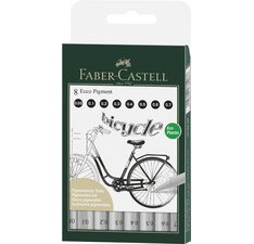 FABER-CASTELL Stylo-feutre ECCO PIGMENT, étui de 8, noir