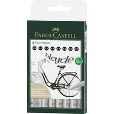 FABER-CASTELL Stylo-feutre ECCO PIGMENT, étui de 8, noir