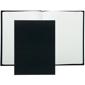 Account book squared paginated 300 pages - 36x22,5cm - Black
