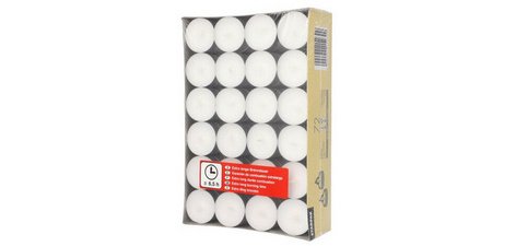 Bougies chauffe-plat, diamètre: 39 mm, blanc