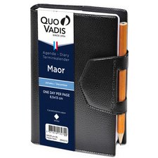 Quo Vadis - Agenda - 2026 - Maor - Journalier - Multilingue - Impala - Noir - 12 mois de janv à déc. - 8,5x13 cm