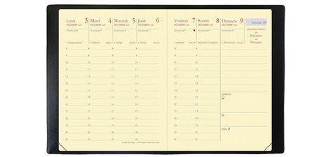 Quo Vadis - Agenda - 2026 - Carla Prestige - Semainier Planning - Français - Impala - Noir - 13 mois de déc. à déc. - 8x10,5 cm  avec répertoire