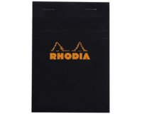 Rhodia black stapled pad no13, 80sh, 5x5 squared, a6 - black