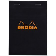 Rhodia black stapled pad no13, 80sh, 5x5 squared, a6 - black