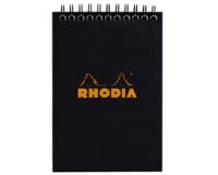 Bloc reliure intégrale Rhodia Classic 10,5x14,8 cm 80 feuillets dot microperforé 80g - Noir