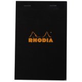 Bloc agrafé Rhodia N°14 11x17 cm 80 feuillets petits carreaux 5x5 80g - Noir