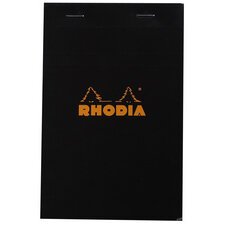 Rhodia head stapled pad 80 sheet. 80g 11x17cm sq.5x5 - Black