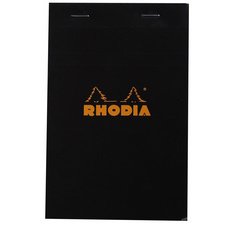 Rhodia black stapled pad no14, 80sh, 5x5 squared, 110x170 - black