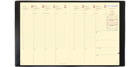 Quo Vadis - Agenda avec répertoire - 2027 - Président Prestige - Semainier Planning - Français - Impala - Noir - 14 mois de décembre à janvier - 21x27 cm