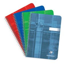 Notizbuch mit doppelspirale din a5 14,8x21cm, 90 blatt, 90g, blanko - sortiert