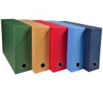 Boite de classement dos 120 mm papier toilé - Bleu foncé