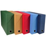 Boite de classement dos 120 mm papier toilé - Bleu foncé