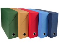 Boite de classement dos 120 mm papier toilé - Bleu foncé