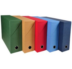 Boite de classement dos 120 mm papier toilé - Bleu foncé