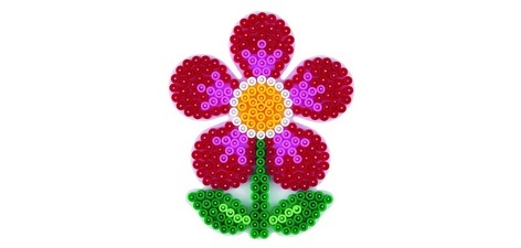 Hama Plaque pour perles midi 'Fleur', blanc