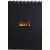 Bloc reliure intégrale Rhodia Classic 21x29,7 cm 80 feuillets dot microperforé 80g - Noir
