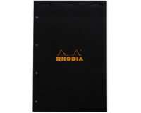 Rhodia head stapled pad n°16 14,8x21cm 80sheet. sq.5x5 80g - black