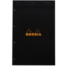Rhodia head stapled pad n°16 14,8x21cm 80sheet. sq.5x5 80g - black