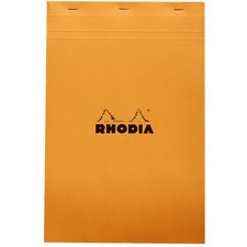 Rhodia orange head stapled pad no19, plain, a4+ - orange|