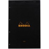 Rhodia head stapled pad n°16 14,8x21cm 80sheet. sq.5x5 80g - black