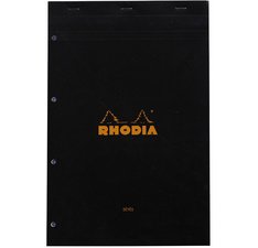 Rhodia head stapled pad n°16 14,8x21cm 80sheet. sq.5x5 80g - black