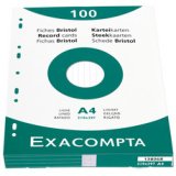 Pk 100 Exa Record Cards 210x29 5/5 Ast - Assorted colours