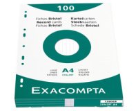 etui 100 steekkaarten bristol effen niet geperforeerd 210x297mm - Wit
