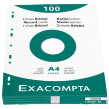 Fiche bristol 210 x 297 mm unie jaune non perforée Exacompta - Boîte de 100