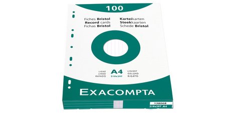 Record Cards Pack 100 Ivory 210X297 Plain - Sky blue
