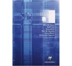 Bloc de cours encollé grand côté A4 200 pages détachables perforées 4 trous grands carreaux - Bleu