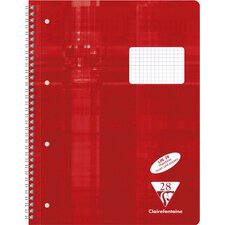 Clairefontaine wirebound notebook a4+ 5x5 margin - red