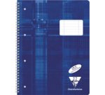 Cahier reliure intégrale A4+ 160 pages détachables perforées 4 trous petits carreaux + marge pleine à droite - Rouge