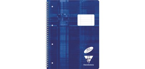 Cahier spiralé, A4, ligné avec marge,