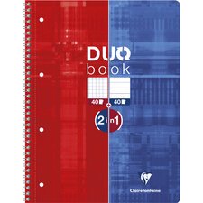 Clairefontaine wirebound duo book a4+ - blue/red