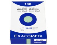 Fiche bristol 105 x 148 mm unie blanche non perforée  Exacompta - Boîte de 100