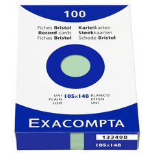 Pk 100 Exa Record Cards 105/148 Sq White - White