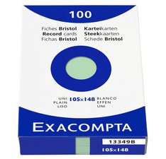 Exacompta, Karteikarten A6 kariert, Faltschachtel mit 100 Stück - Weiß