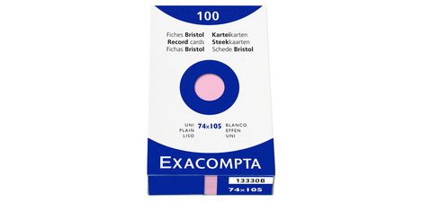 Étui de 100 fiches - bristol uni non perforé 74x105mm - Blanc
