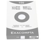 Fiches bristol, 125 x 200 mm, quadrillé, blanc