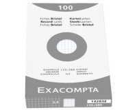 Fiche bristol 125 x 200 mm unie blanche non perforée Exacompta - Boîte de 100