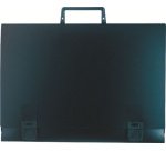Zeichenmappe mit Griff aus festem PP 1,2mm Rücken 60mm, für Format 50x70cm - Schwarz