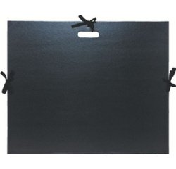 Portfolio glossy finished black kraft paper with ribbons and handle 59x72 cm - black